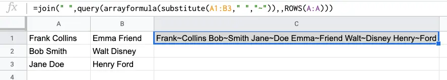 QUERY ARRAYFORMULA