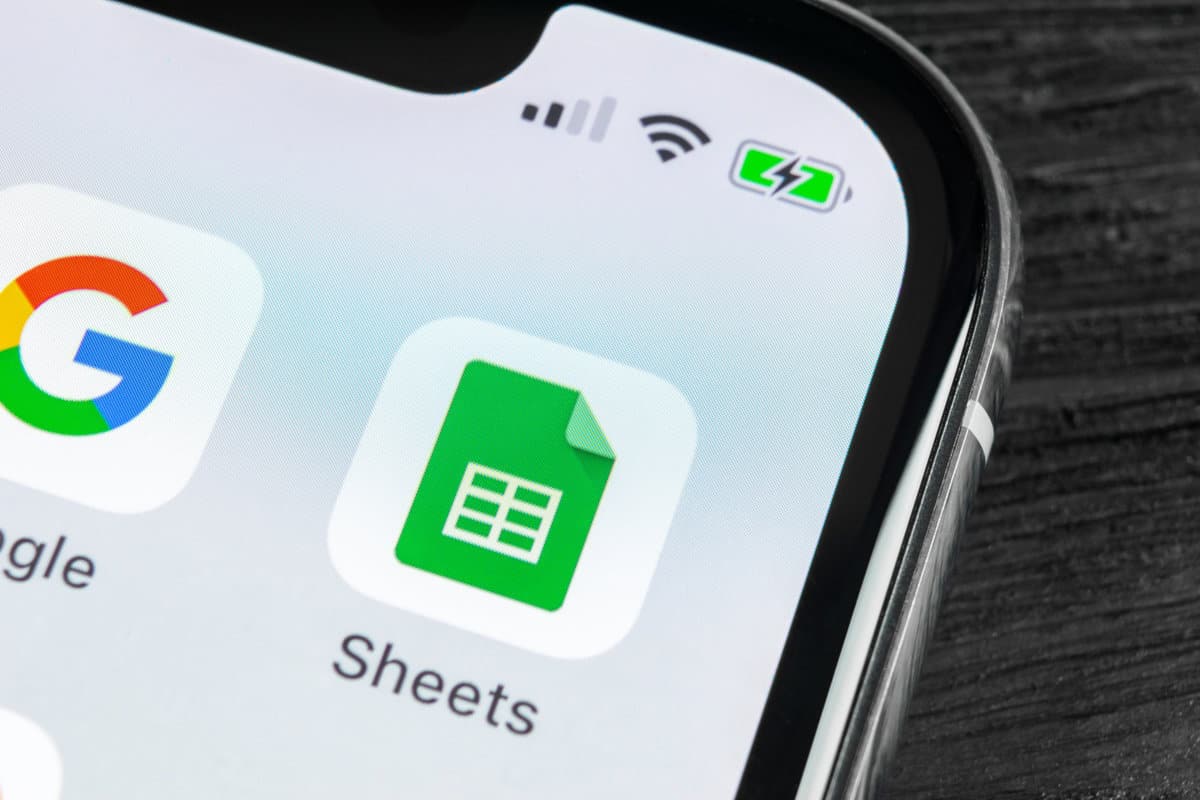 Google Sheets icon on iPhone