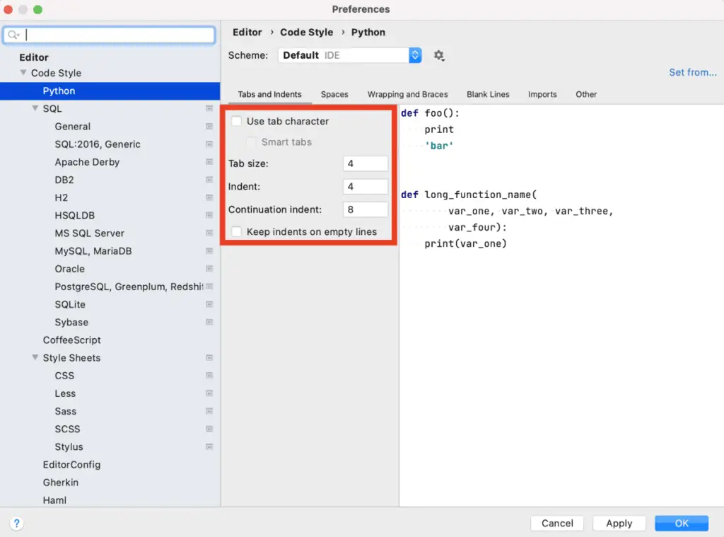 pycharm mac increase font size