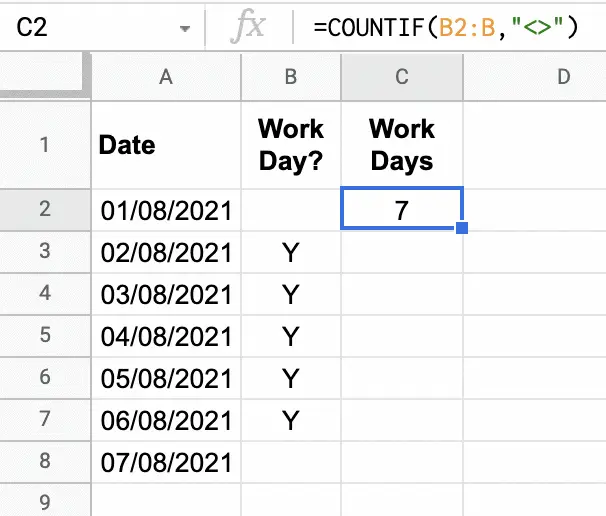 How Do I COUNTIF Non-Blank Cells In Google Sheets?