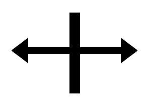 Cursor with arrows pointing east and west