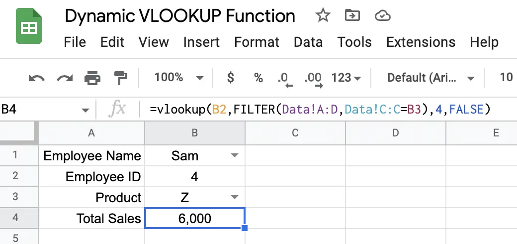 3 Ways To Make VLOOKUP Dynamic In Google Sheets (Examples) – Script ...