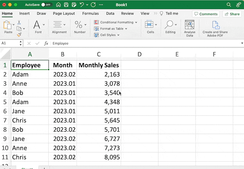 Multiple column sort in Excel; how to perform a multi-column sort in Excel